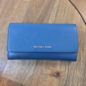 Michael Kors Jet Set Blue Leather Wallet